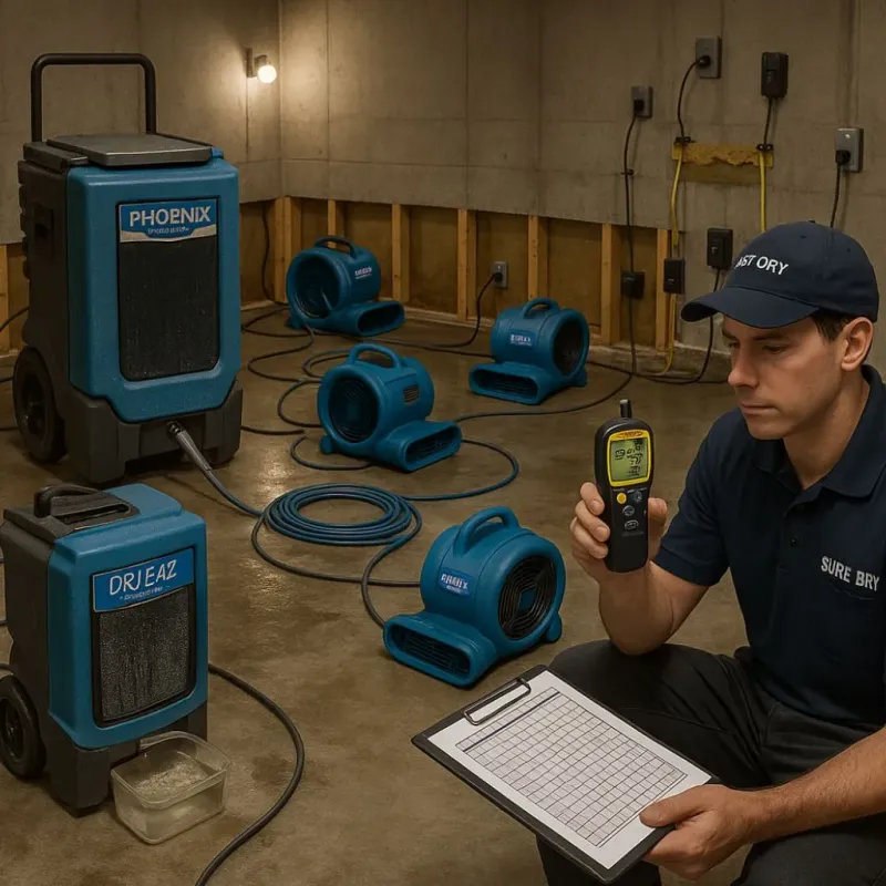 Structural Drying and Dehumidification process in Parkesburg, PA